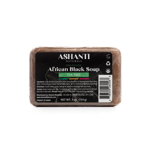 100% African Black Soap - Tea Tree by AshantiNaturals