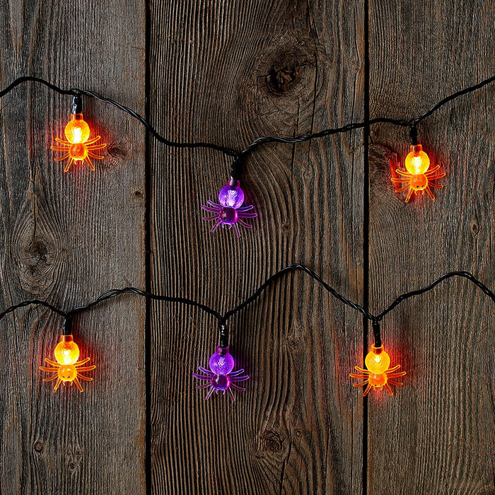 UltraLED Battery Operated Spider Cap Twinkle Light String, Purple and Orange by Vanessa Jane