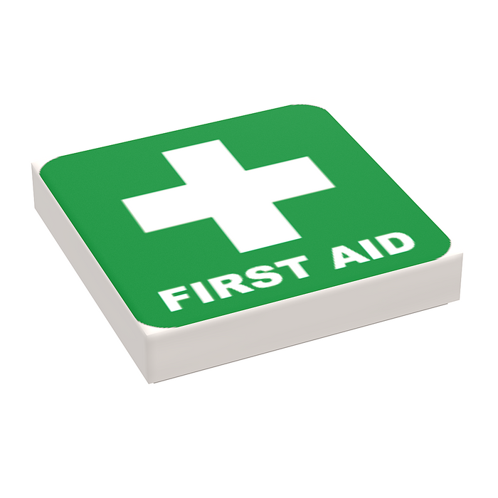 First Aid (Medical) - B3 Customs Printed 2x2 Tile made using LEGO part by B3 Customs