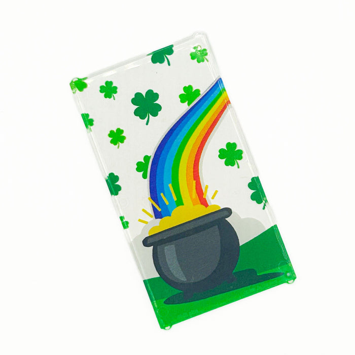 Pot of Gold St. Patrick's Day 4x6 Glass Window - B3 Customs by B3 Customs