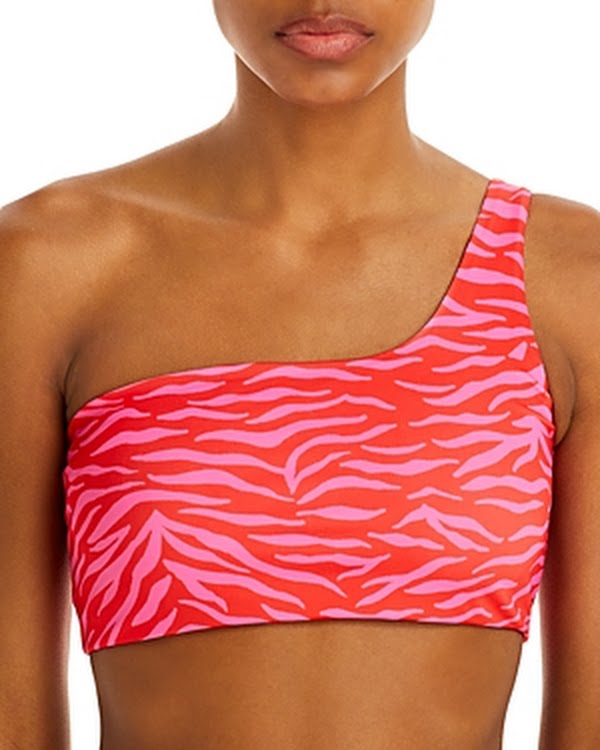 Peixoto Theo Asymmetric Printed Bikini Top by Vanessa Jane