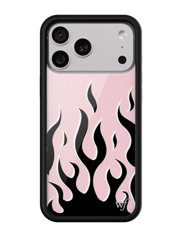 Flames | Pink & Black iPhone Case by Wildflower Cases