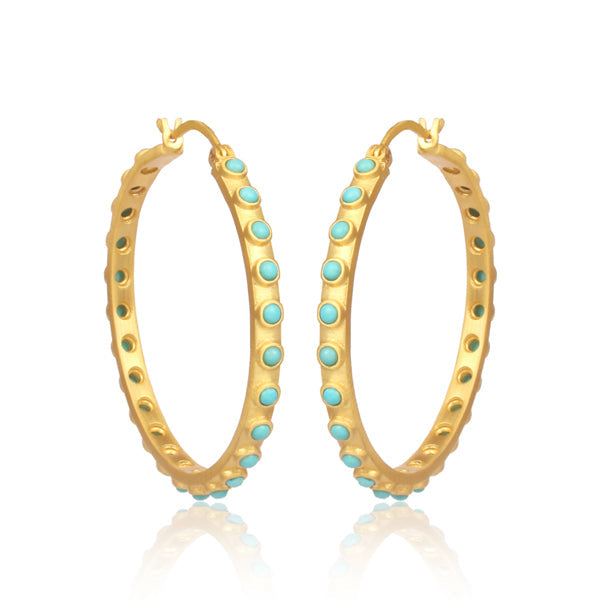 Turquoise Hoop Earrings by Christina Greene