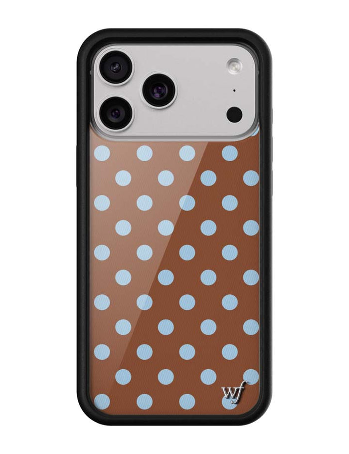 Polka Dot | Brown and Blue iPhone Case by Wildflower Cases