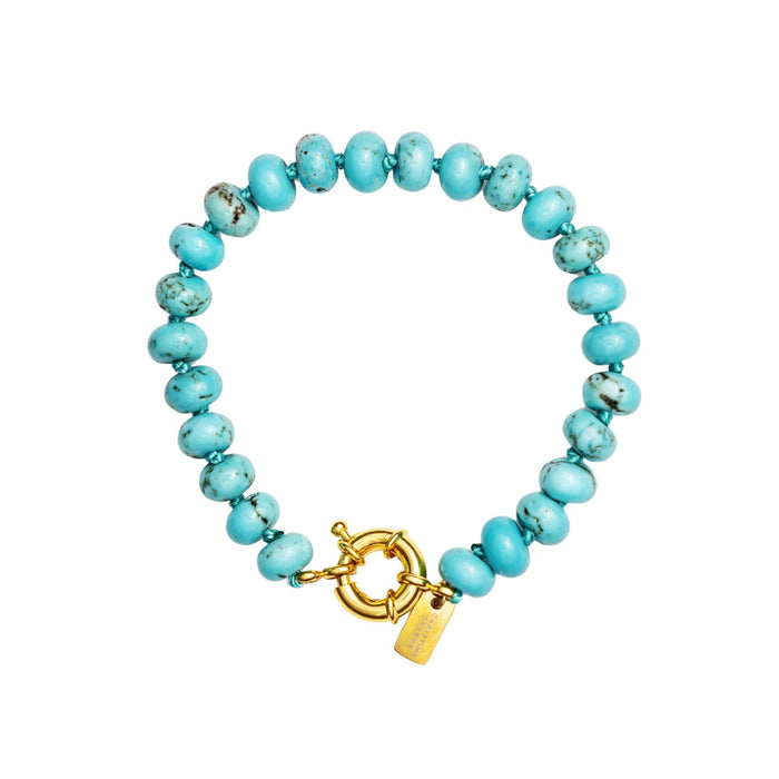 Eternal Turquoise Beaded Knotted Bracelet by Christina Greene