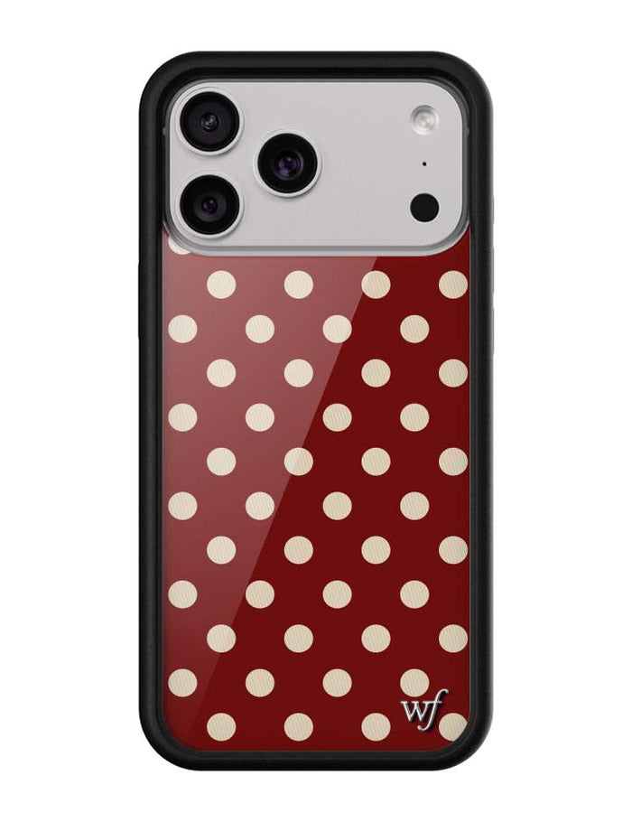 Polka Dot | Burgundy and Cream iPhone Case by Wildflower Cases