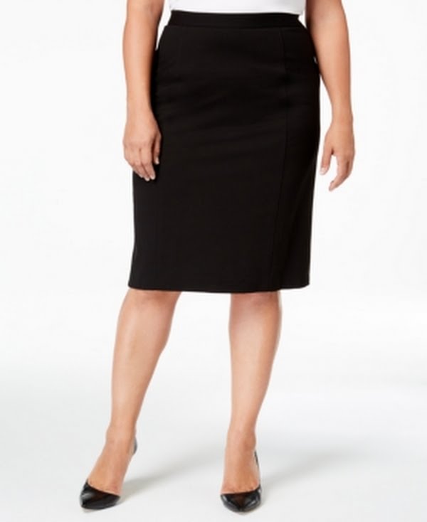 Kasper Womens Black Knee Length Wear to Work Pencil Skirt Plus 14W by Vanessa Jane