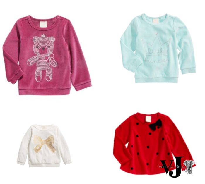 First Impressions Girls Velour Top by Vanessa Jane