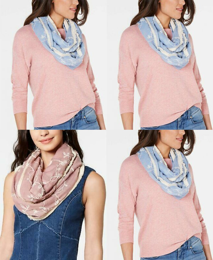INC International Concepts Embroidered Spring Loop Scarf by Vanessa Jane