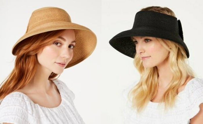 International Concepts Packable Roll-up Sun Visor Hat with Bow by Vanessa Jane