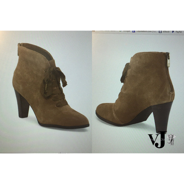 Adrienne Vittadini: Women’s Brown Suede Bootie, Size 11 by Vanessa Jane