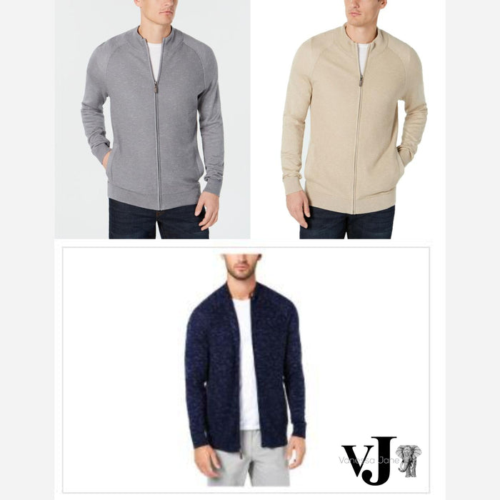 Club Room Mens Textured Full-Zip Cardigan by Vanessa Jane