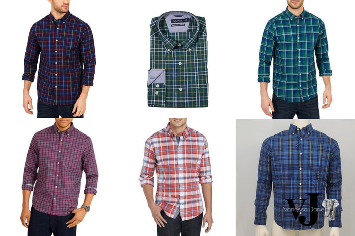 Nautica Mens Classic Fit Plaid Button up Shirt by Vanessa Jane
