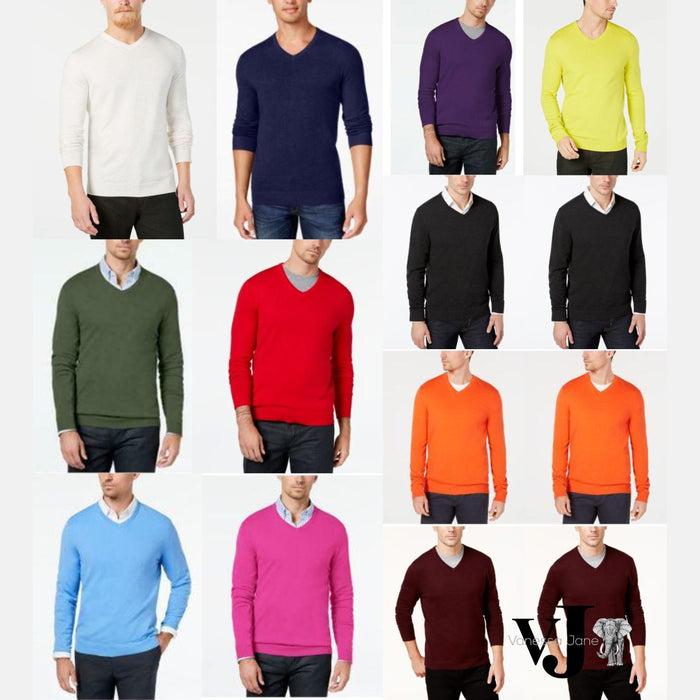 Alfani Mens V-Neck Sweater by Vanessa Jane