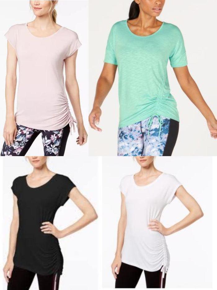 Ideology Womens Fitness Yoga Side-Tie T-Shirt T-Shirt by Vanessa Jane