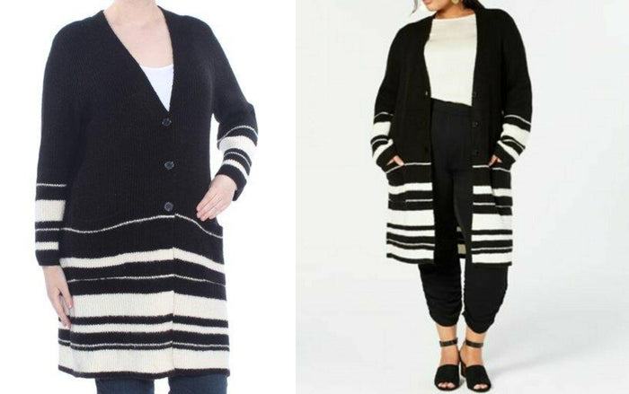 Style Co. Womens Long Cardigan Sweater, Size 1x by Vanessa Jane