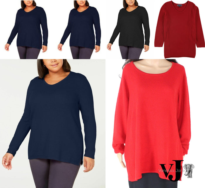 Karen Scott Plus Size Cotton Marled-Knit Tunic Top by Vanessa Jane