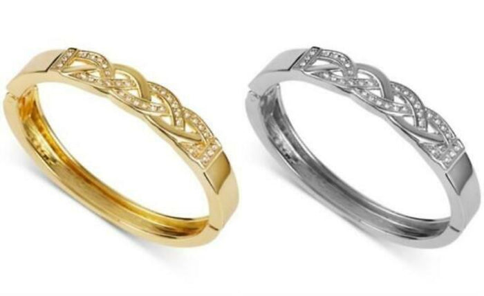 Charter Club Pave Braid Bangle Bracelet by Vanessa Jane