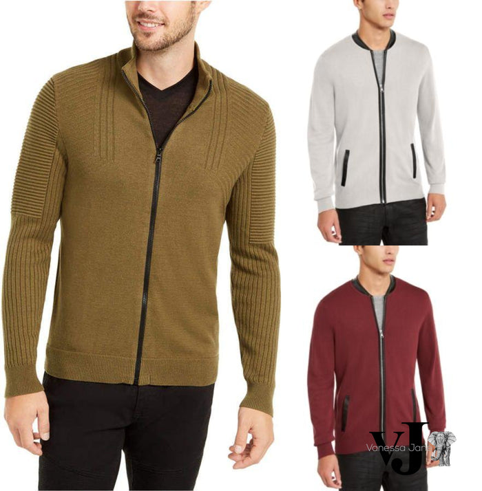 International Concepts Mens Zip-Front Cardigan by Vanessa Jane