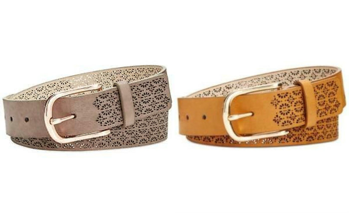 International Concepts Floral Perforated Belt by Vanessa Jane