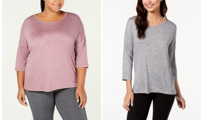 Ideology Womens Drop Shoulder Yoga T-Shirt by Vanessa Jane