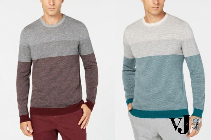 Tasso Elba Mens Colorblocked Supima Pullover Sweater by Vanessa Jane