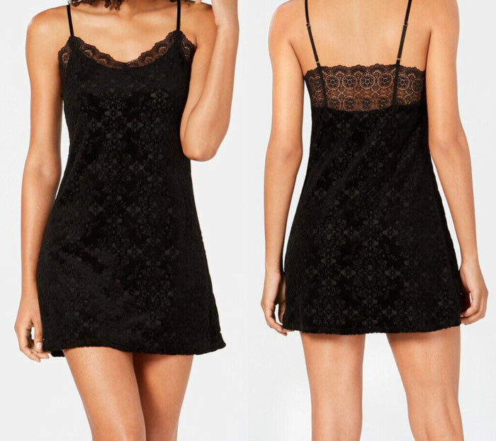 International ConceptsBurnout Lace-Trim Velvet Chemise by Vanessa Jane