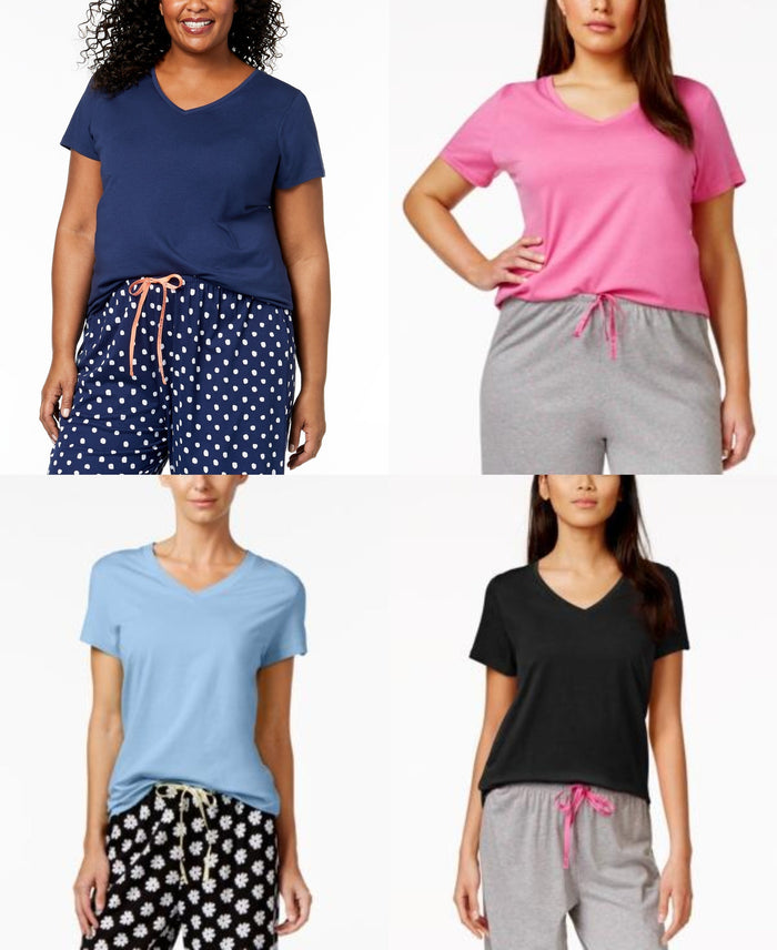 Hue Solid Short Sleeve Sleep Tee by Vanessa Jane