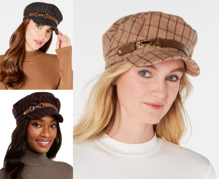 I.N.C. Windowpane-Plaid Cap by Vanessa Jane