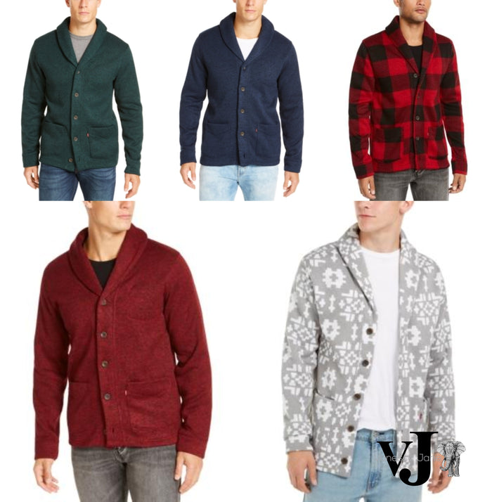 Levis Mens Patterned Shawl Collar Sweater by Vanessa Jane