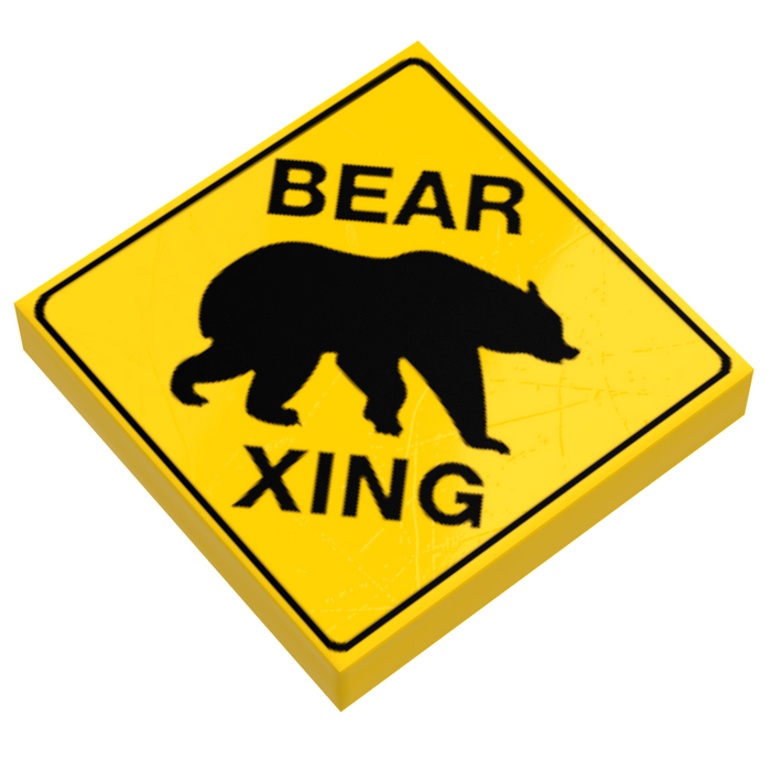 B3 Customs® Bear Xing Sign made using LEGO part by B3 Customs