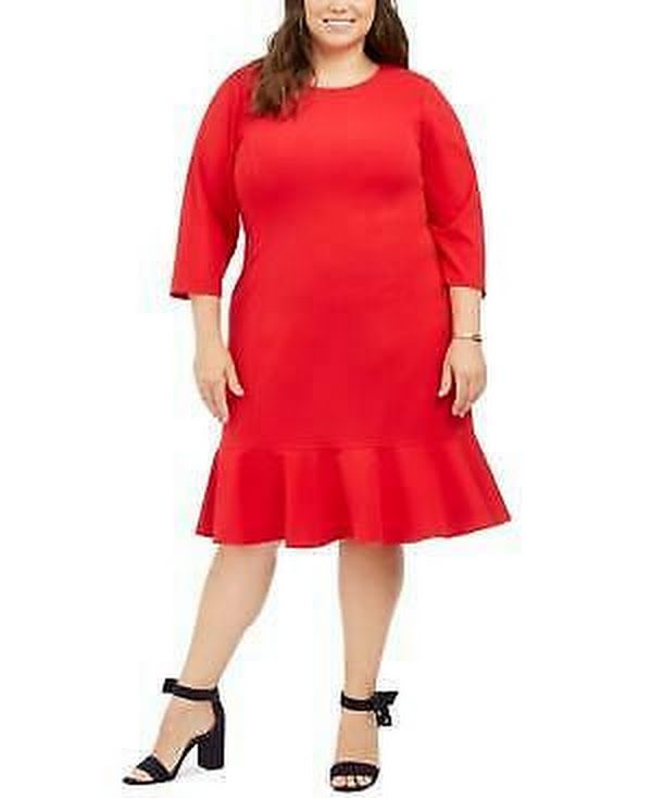 Tommy Hilfiger Plus Size Ruffled-Hem a-Line Dress-16W by Vanessa Jane