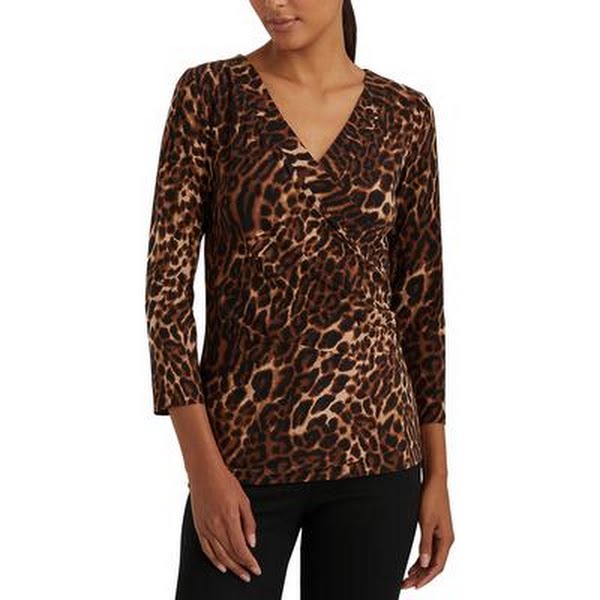Lauren Ralph Lauren Ocelot-Print Stretch Jersey Top by Vanessa Jane