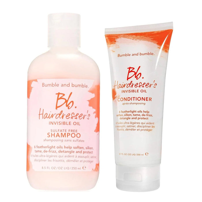 Bumble and bumble Hairdresser's Invisible Oil Shampoo 8.5 Oz and Conditioner 6.7 oz by Nava Beauty
