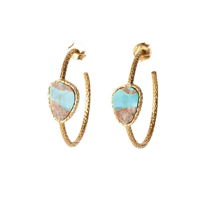 Hoop Earrings - Turquoise by Christina Greene