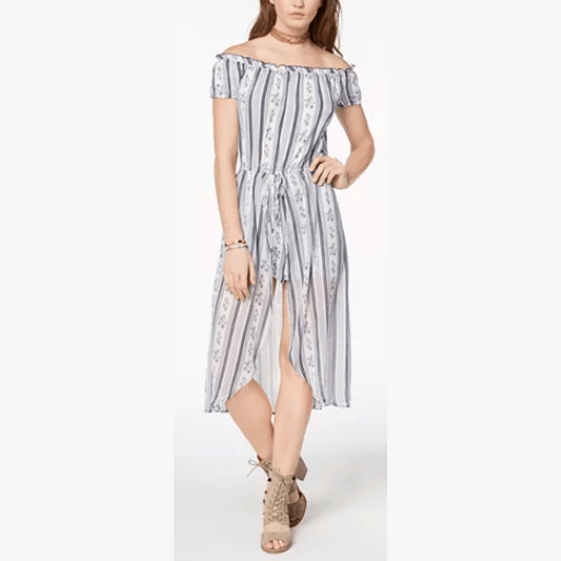 Be Bop Juniors' Off-The-Shoulder Romper Dress, Size XS by Vanessa Jane