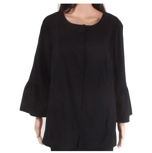 Alfani Plus Size Ponte-Knit Ruffle-Cuff Blazer, Size 1X by Vanessa Jane