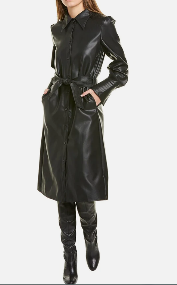 Gracia Puff Sleeve Trench Coat, Size Small by Vanessa Jane