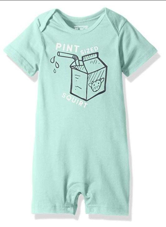 The Children's Place Unisex, Romper Aqua, Size 0-3 Months by Vanessa Jane