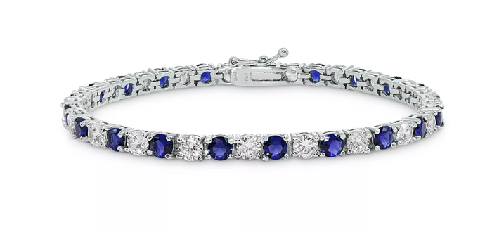 Giani Bernini Cubic Zirconia Green Tennis Bracelet in Sterling Silver by Vanessa Jane
