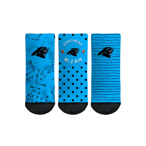 Carolina Panthers - Number 1 Fan 3-Pack (Toddler) by Rock 'Em Socks