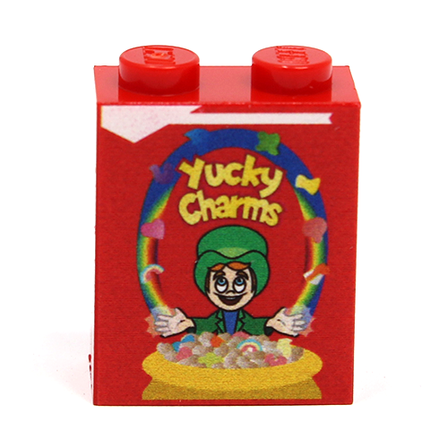Yucky Charms Cereal Custom Printed 1x2x2 Brick made using LEGO parts - B3 Customs by B3 Customs