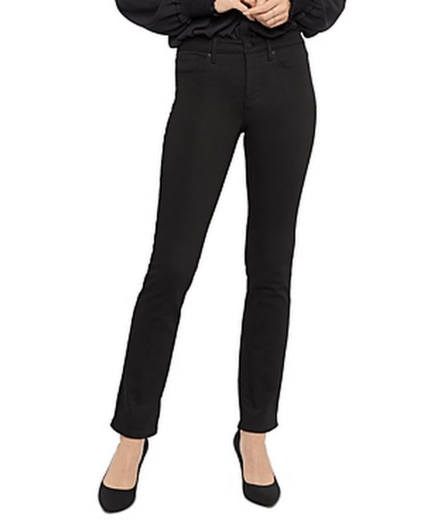 NYDJ Womens Sheri Slim Jeans in Petite in Black, Size: 2P | Denim by Vanessa Jane
