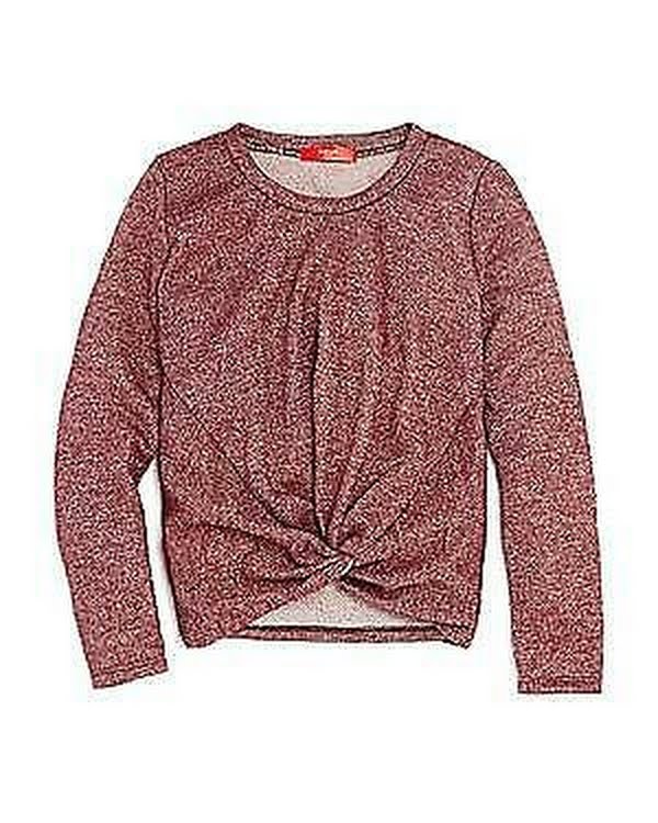 Aqua Girls Twist-Front Sparkle Sweater, Size Medium by Vanessa Jane