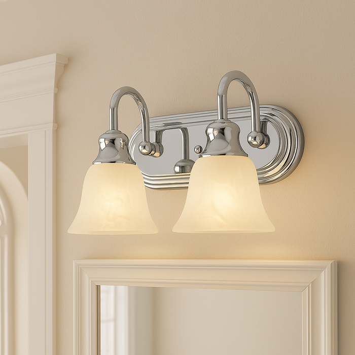 Sea Gull Lighting Windgate 2-Light Bath Vanity Up light Fixture Chrome by Vanessa Jane