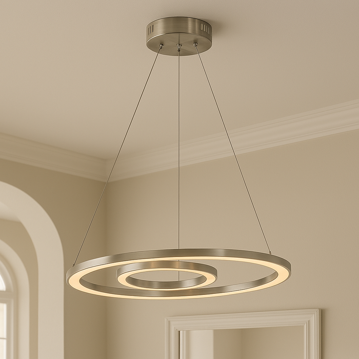 Trans Globe Lighting MDN-1406 Optic II 15.75 Indoor Satin Nickel Modern Pendant by Vanessa Jane