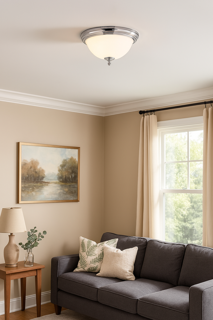 Montpelier Bath Collection 2-Light Chrome Ceiling Flush Mount by Vanessa Jane