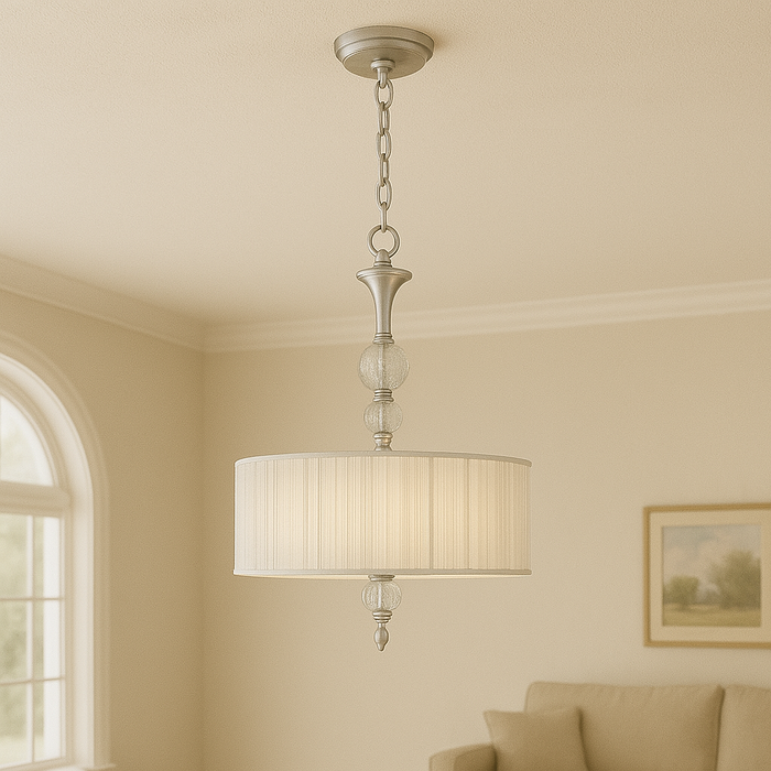 World Imports Bayonne Collection 3-Light Brushed Nickel Inverted Hanging Pendant by Vanessa Jane