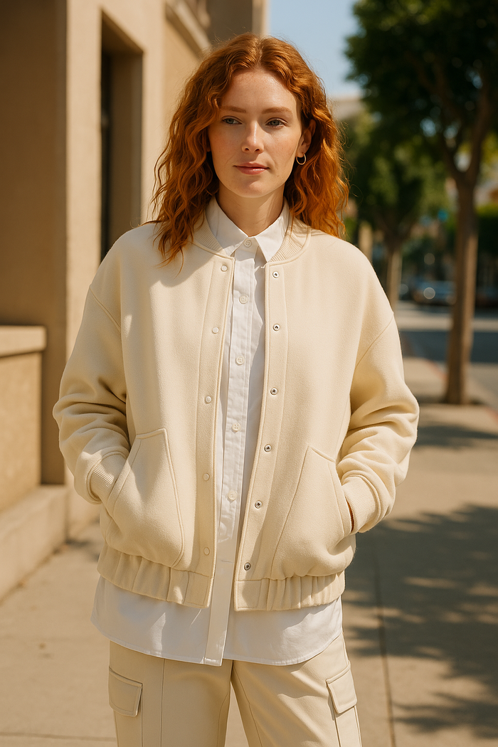 Mango Womens Knitted Pockets Bomber Jacket - Ecru, Size XS by Vanessa Jane