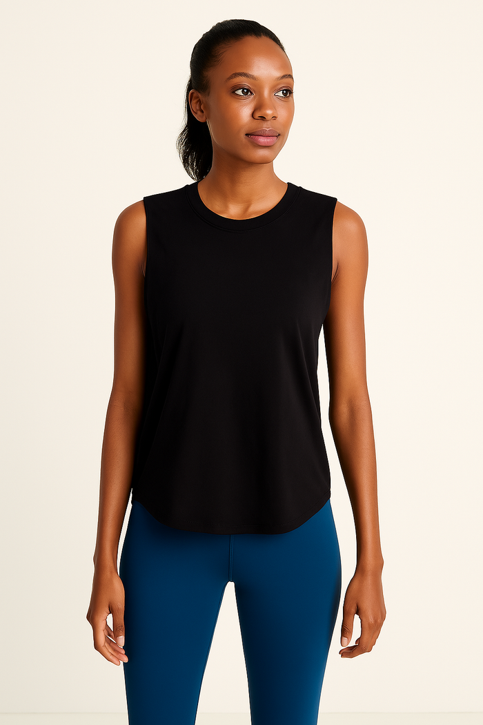 Aqua Athletic Scallop Hem Tank Top by Vanessa Jane